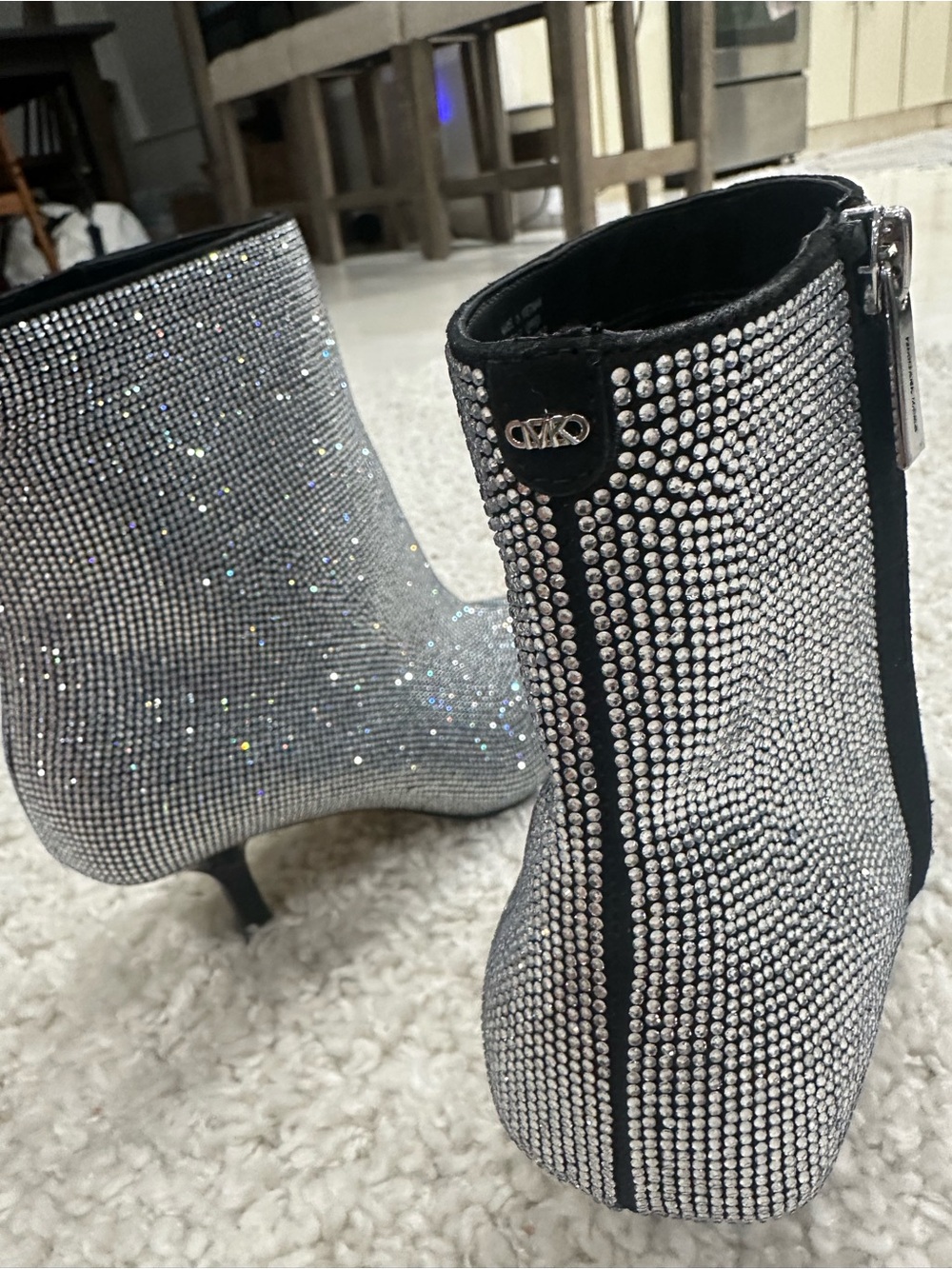 NEW Michael Kors Selina Crystal Pointed Toe Booties Sparkle Glam Size 9.5 - Picture 11 of 13